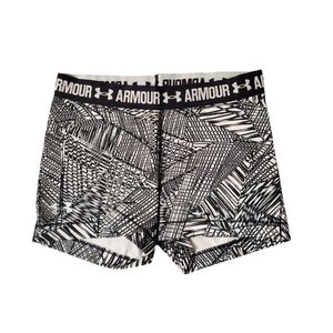 Under‎ Armour Women's Perfect Pace Black White Training Shorts Medium